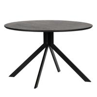 WOOOD Ronde Eettafel 'Bruno' 120cm, kleur zwart - thumbnail
