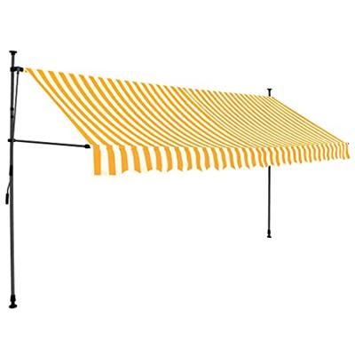 VidaXL Luifel handmatig uitschuifbaar met led 350 cm wit en oranje