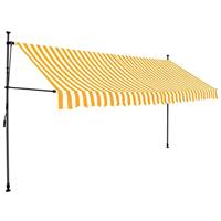 VidaXL Luifel handmatig uitschuifbaar met led 350 cm wit en oranje - thumbnail