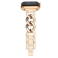 Metalen quick-release ketting band - Rosé / champagne goud - Geschikt voor Apple watch 38mm / 40mm / 41mm / 42mm - thumbnail