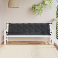 Tuinbankkussens 2 st 200x50x7 cm stof gemleerd antracietkleur - thumbnail