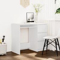 Bureau 90x45x76 cm bewerkt hout wit - thumbnail