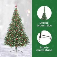 VidaXL Kunstmatig voorverlicht kerstboom met 300 led groen 210 cm pvc - thumbnail