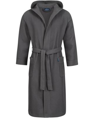 Morgenstern Morgenstern Andrea badjas wafelstof met capuchon 120cm Antraciet XL