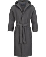 Morgenstern Morgenstern Andrea badjas wafelstof met capuchon 120cm Antraciet XL - thumbnail
