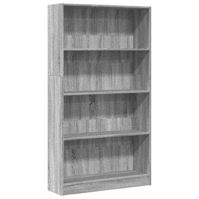 Boekenkast 80x24x143 cm bewerkt hout grijs sonoma eikenkleurig