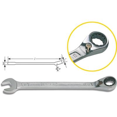 HAZET Ratelringsteeksleutel 606-21 · Buitentwaalfkant tractieprofiel · SW 21 mm