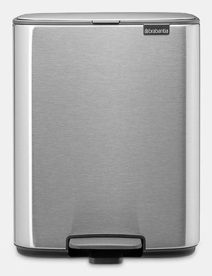 Brabantia Bo pedaalemmer 12 liter matt steel finger print proof Brabantia Bo pedaalemmer 12 liter matt steel finger print proof