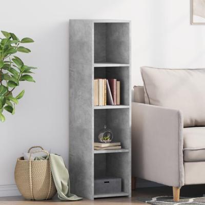 Hoge kast 30x41x124 cm bewerkt hout betongrijs