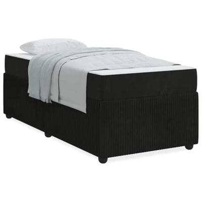 Bedframe met matras met matras Zwart 80 x 200 cm Fluweel