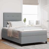Boxspring bed met matras Lichtgrijs 120 x 200 cm Stof - thumbnail