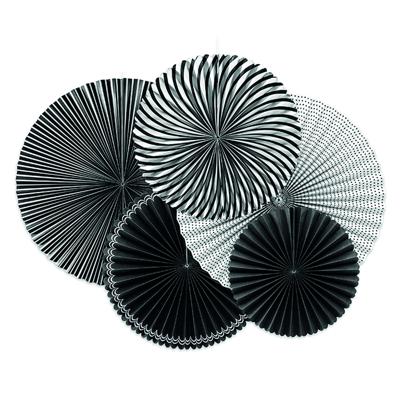 Decoratieve Rozetten Black & White 5-delig