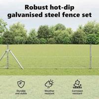 VidaXL Afrasteringspaal zilver 10 x 0,6 m (25 mm gaas) staal - thumbnail