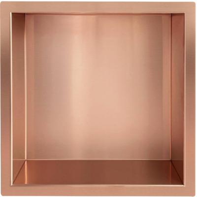 Saqu Shine inbouwnis 30x30x10 cm geborsteld brons koper pvd-coating
