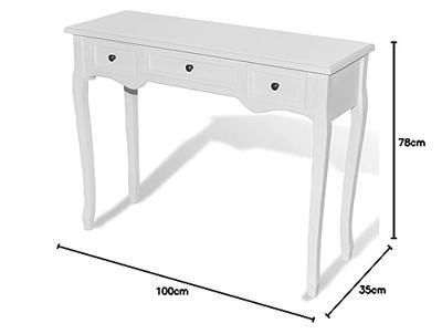 Bijzetkastje met 3 lades wit
