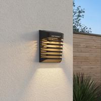Dono LED Solar Wandlamp met schemerschakelaar - 3000K warm wit - 0.2W 10lm - IP65 - Zwart - thumbnail