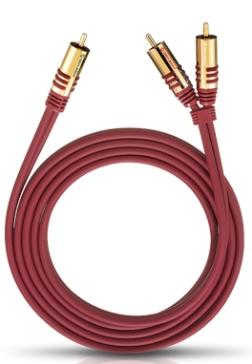 Oehlbach 20565 Cinch Audio Y-kabel [2x Cinch-stekker - 1x Cinch-stekker] 5.00 m Rood Vergulde steekcontacten