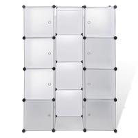 VidaXL Kast met 9 compartimenten modulair 109x36,5x143 cm wit - thumbnail