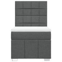 Boxspring met matras stof donkergrijs 90x190 cm - thumbnail