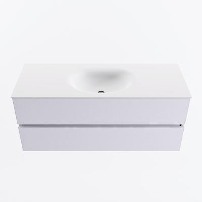 MONDIAZ VICA 120cm badmeubel onderkast Cale 2 lades. Wastafel MOON midden zonder kraangat, kleur Talc.