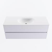 MONDIAZ VICA 120cm badmeubel onderkast Cale 2 lades. Wastafel MOON midden zonder kraangat, kleur Talc. - thumbnail