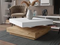 Draaibare salontafel NENUPHAR wit/wotan eik - thumbnail