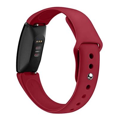 Fitbit Inspire 1 / HR / Ace 2 siliconen bandje - Maat: Large - Wijnrood