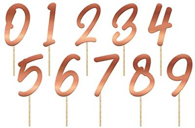 Cake Toppers Cijfers Roségoud Elegant Blush - 20 stuks