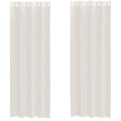 Gordijnen voile met doorvoertules 2 st 140x260 cm crmekleurig Gordijnen voile met doorvoertules 2 st 140x260 cm crmekleurig