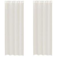 Gordijnen voile met doorvoertules 2 st 140x260 cm crmekleurig - thumbnail