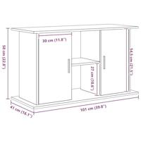 Aquariumstandaard 101x41x58 cm spaanplaat zwart eikenkleurig - thumbnail