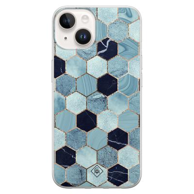 iPhone 14 siliconen hoesje - Blue cubes