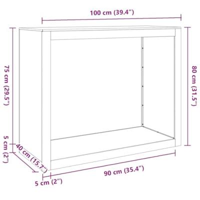 VidaXL Haardhoutrek 100x40x80 cm staal wit VidaXL Haardhoutrek 100x40x80 cm staal wit
