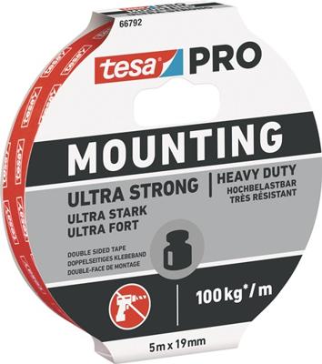 tesa Mounting PRO Ultra Strong 66792-00001-00 Montagetape Wit (l x b) 5 m x 19 mm 1 stuk(s) tesa Mounting PRO Ultra Strong 66792-00001-00 Montagetape Wit (l x b) 5 m x 19 mm 1 stuk(s)