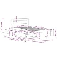 Bedframe zonder matras massief grenenhout 90x190 cm - thumbnail