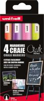 Uni-ball krijtmarker, ronde punt 1,8 - 2,5 mm, etui van 4 stuks, assorti - thumbnail