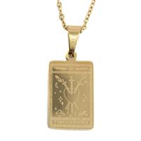 Amulet Staal Goudkleurig Tarot 'Drie van Zwaarden' - 20 mm - thumbnail