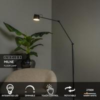 Lucide MILNE - Vloerlamp - LED Dimb. - 1x8W 2700K - Zwart - thumbnail