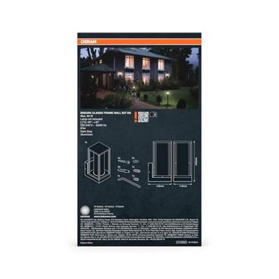 OSRAM HOMELIGHTING ENDURA Classic Frame Wall E27 4099854452048 LED-buitenlamp (wand) OSRAM HOMELIGHTING ENDURA Classic Frame Wall E27 4099854452048 LED-buitenlamp (wand)