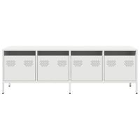 Tv-meubel 135x39x43,5 cm koudgewalst staal wit - thumbnail