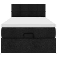 Bed met matras 90x200 cm stof zwart - thumbnail
