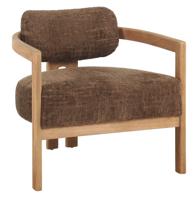 MUST Living Fauteuil 'Kelly' Chenille, kleur Bruin/Naturel - thumbnail