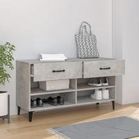 VidaXL Schoenenkast 102x35x55 cm bewerkt hout betongrijs - thumbnail