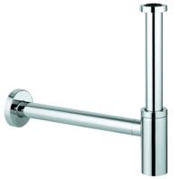 Grohe Universeel design sifon 1 1/4 inch met muurbuis en roset Chroom - thumbnail