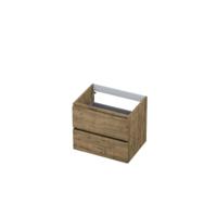 INK - Onderkast 2 Laden Greeploos met Houten Keerlijst - 600x450x520 Mm - Naturel Eiken - thumbnail