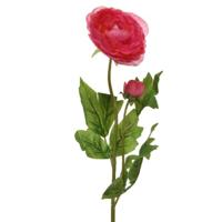 Basic Kunstbloem ranonkel 57 cm rood - thumbnail