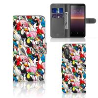 Sony Xperia 10 II | Telefoonhoesje | Met pasjeshouder | Birds - thumbnail