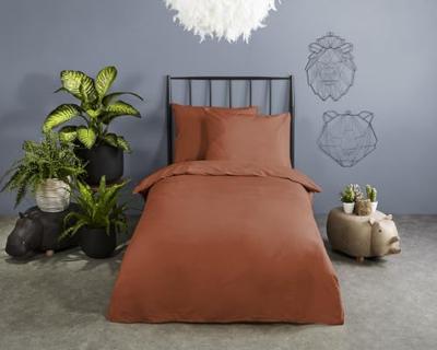 Good Morning Dekbedovertrek "uni dessin" - Terra - (240x200/220 cm) - Katoen Good Morning Dekbedovertrek "uni dessin" - Terra - (240x200/220 cm) - Katoen