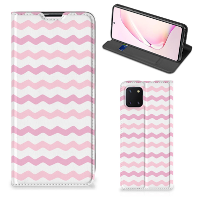 Samsung Galaxy Note 10 Lite | Hoesje met Magneet | Waves Roze Samsung Galaxy Note 10 Lite | Hoesje met Magneet | Waves Roze