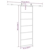 VidaXL Schuifdeur met beslagset 76x205 cm esg glas zwart - thumbnail